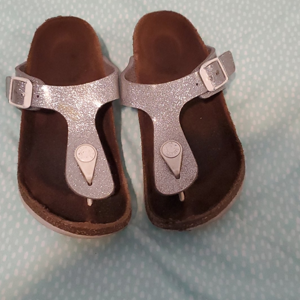 Birkenstock girls silver sandals size 30